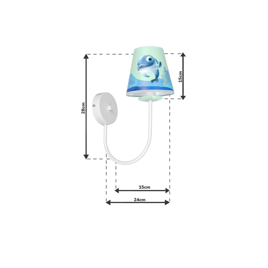 Iluminação de parede de criança DOLPHIN 1xE14/40W/230V