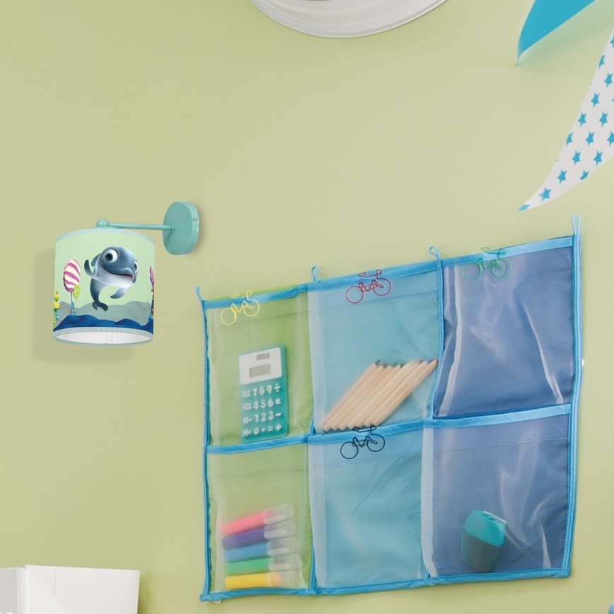 Iluminação de parede de criança DOLPHIN 1xE27/60W/230V