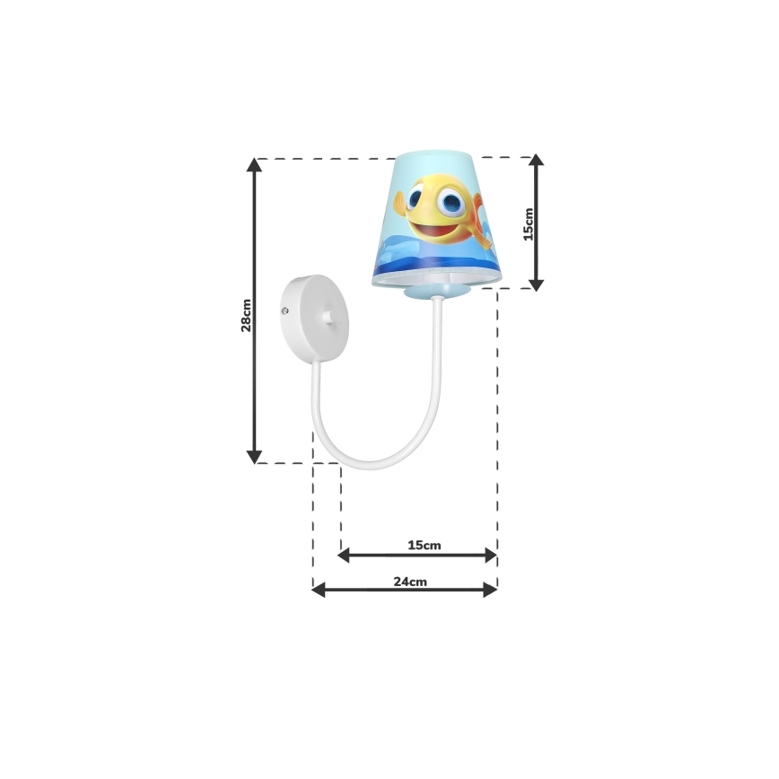Iluminação de parede de criança FISH 1xE14/40W/230V