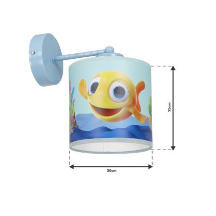 Iluminação de parede de criança FISH 1xE27/60W/230V