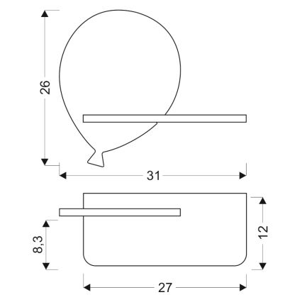 Iluminação de parede de criança LED com uma prateleira BALLOON LED/4W/230V amarelo/madeira