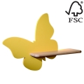 Iluminação de parede de criança LED com uma prateleira BUTTERFLY LED/5W/230V amarela/madeira
