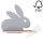 Iluminação de parede de criança LED com uma prateleira RABBIT LED/4W/230V cinzento/branco/madeira