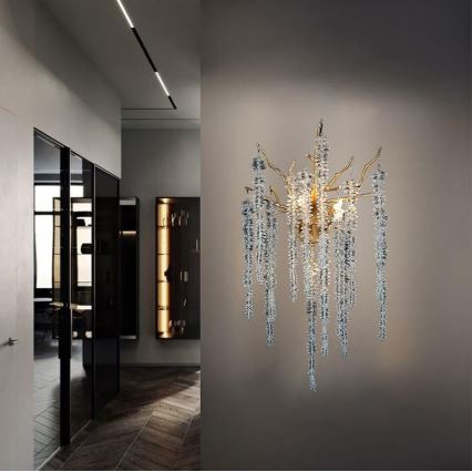 Iluminação de parede de cristal 3xG9/40W/230V dourado