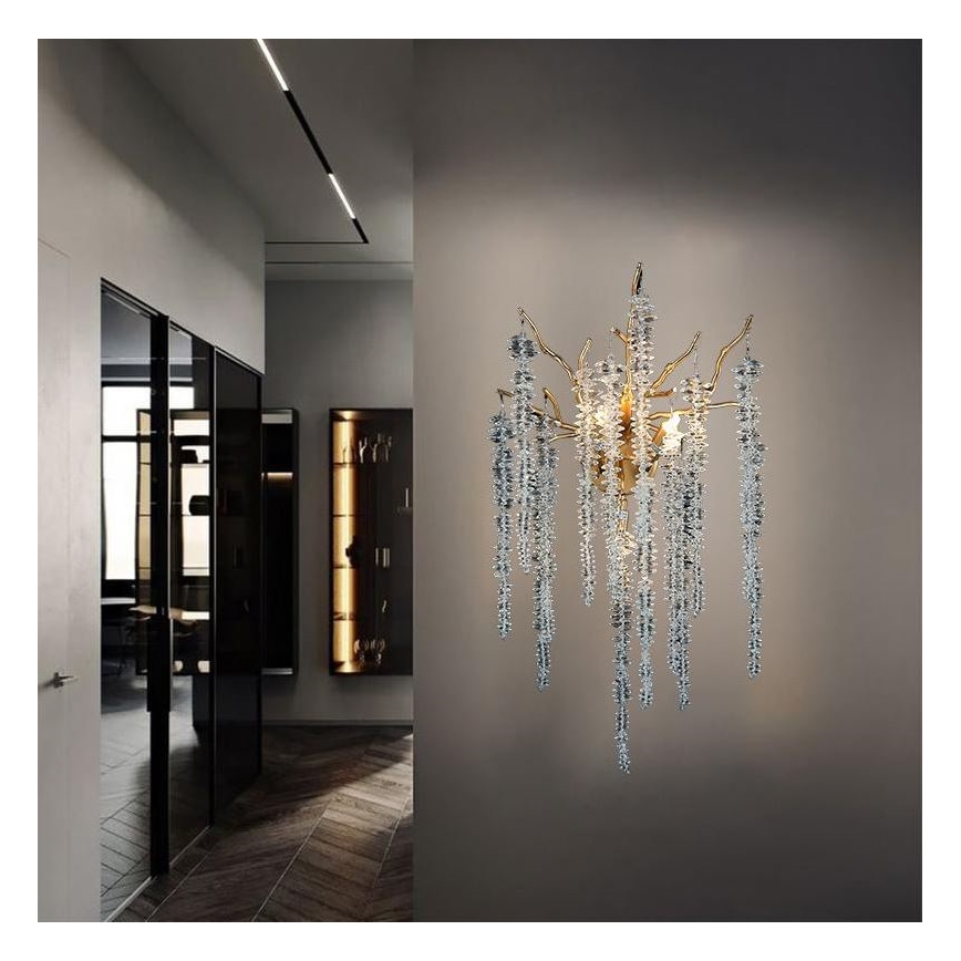 Iluminação de parede de cristal 3xG9/40W/230V dourado