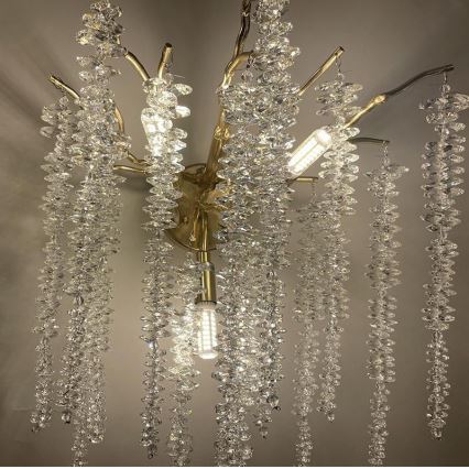 Iluminação de parede de cristal 3xG9/40W/230V dourado