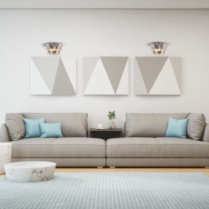 Iluminação de parede de cristal CHELSEA 2xE14/40W/230V cromado brilhante