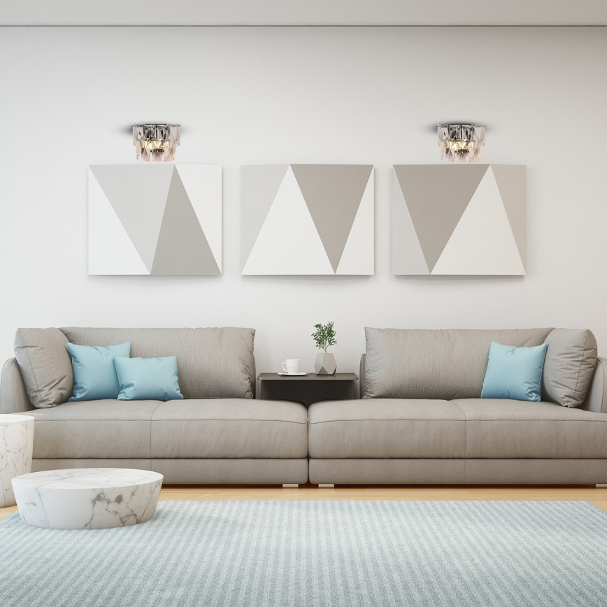 Iluminação de parede de cristal CHELSEA 2xE14/40W/230V cromado brilhante