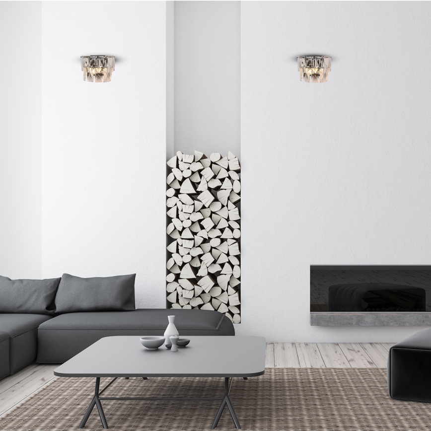 Iluminação de parede de cristal CHELSEA 2xE14/40W/230V cromado brilhante