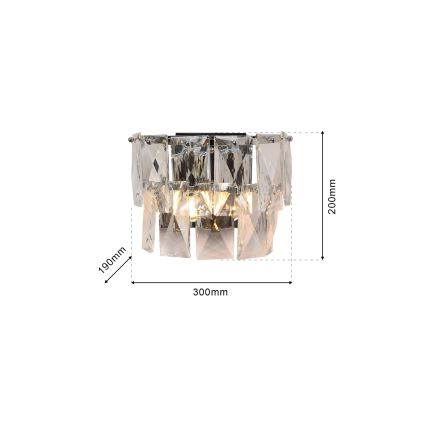 Iluminação de parede de cristal CHELSEA 2xE14/40W/230V cromado brilhante