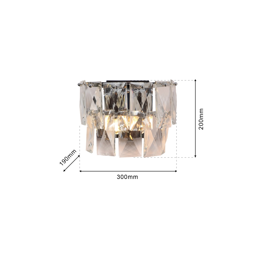 Iluminação de parede de cristal CHELSEA 2xE14/40W/230V cromado brilhante