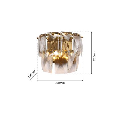 Iluminação de parede de cristal CHELSEA 2xE14/40W/230V dourada