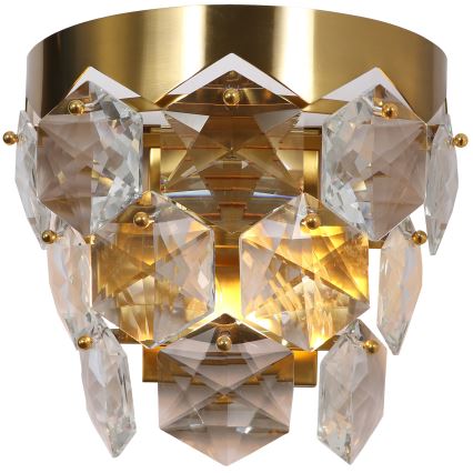 Iluminação de parede de cristal GRACE 2xE14/40W/230V dourada
