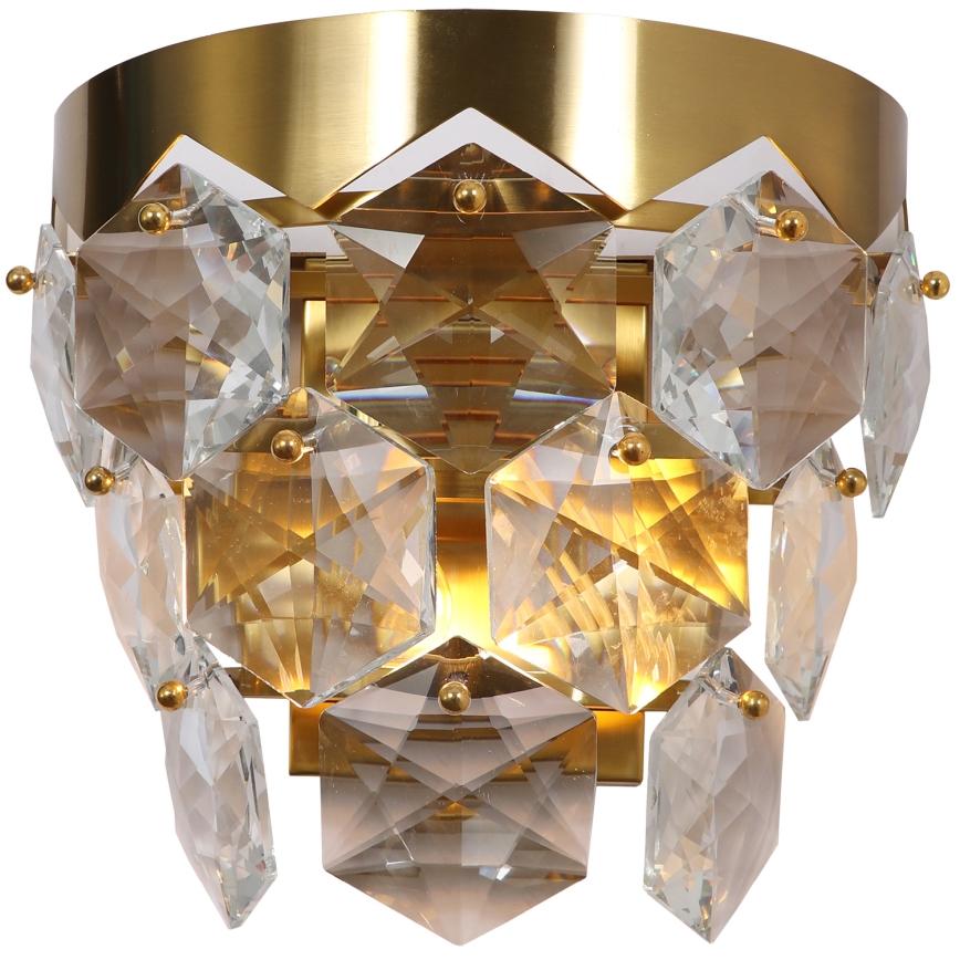 Iluminação de parede de cristal GRACE 2xE14/40W/230V dourada