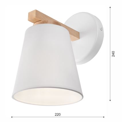 Iluminação de parede ELLIE 1xE27/60W/230V faia