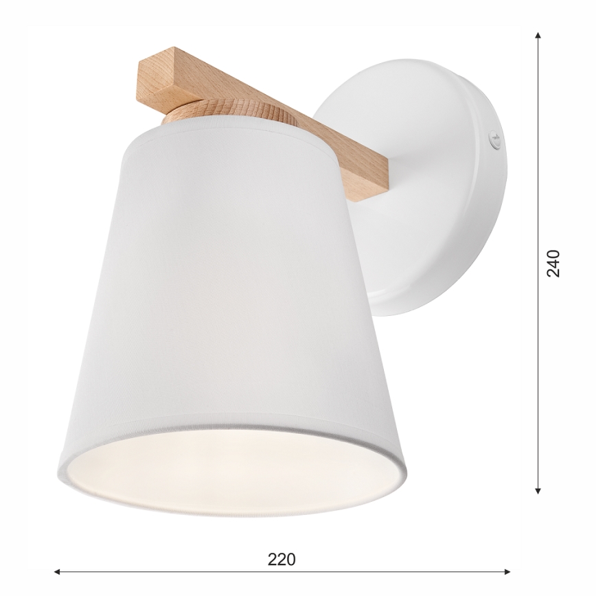 Iluminação de parede ELLIE 1xE27/60W/230V faia