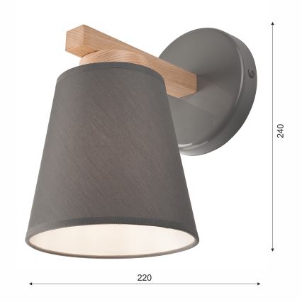 Iluminação de parede ELLIE 1xE27/60W/230V faia