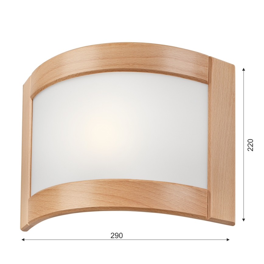 Iluminação de parede ELODIE 1xE27/60W/230V carvalho