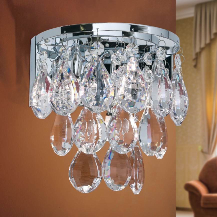 Iluminação de parede em cristal CELESTE 2xG9/40W/230V cromado brilhante