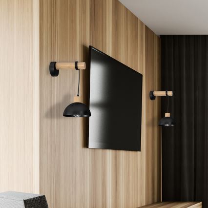 Iluminação de parede ERIK 1xE27/60W/230V bege/preta