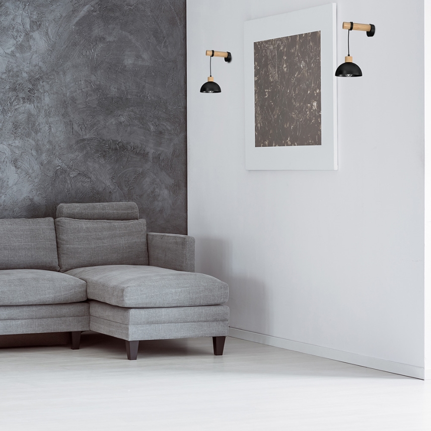 Iluminação de parede ERIK 1xE27/60W/230V bege/preta