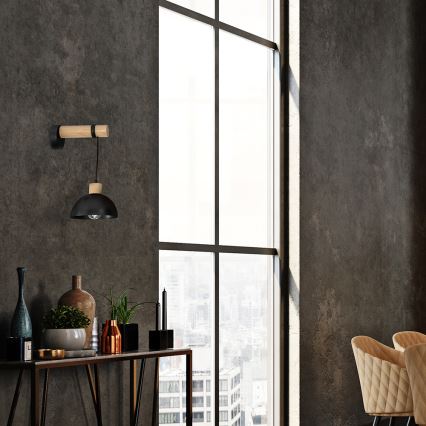 Iluminação de parede ERIK 1xE27/60W/230V bege/preta