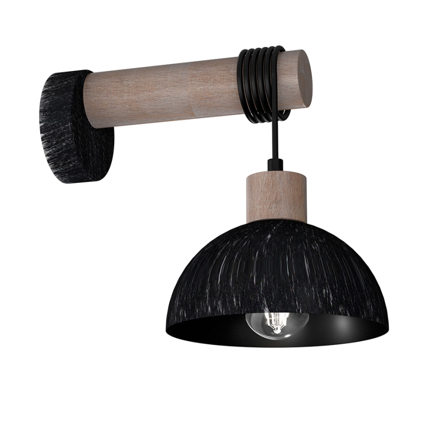 Iluminação de parede ERIK 1xE27/60W/230V castanha/preta
