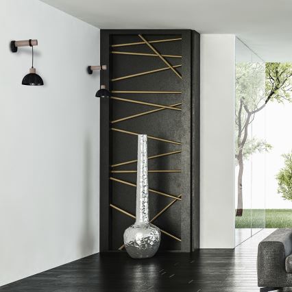 Iluminação de parede ERIK 1xE27/60W/230V castanha/preta