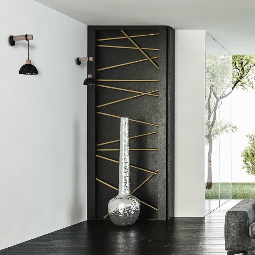 Iluminação de parede ERIK 1xE27/60W/230V castanha/preta