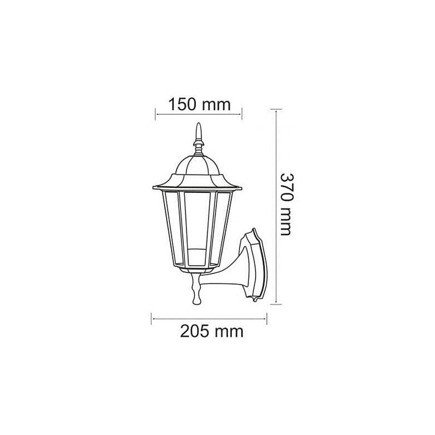 Iluminação de parede exterior 1xE27/20W/230V IP43 pátina