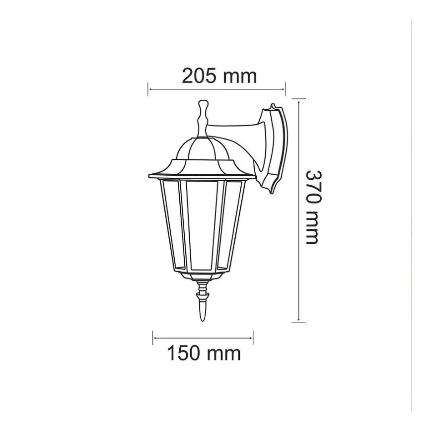 Iluminação de parede exterior 1xE27/20W/230V IP43 preto