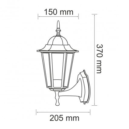 Iluminação de parede exterior 1xE27/20W/230V IP43 preto