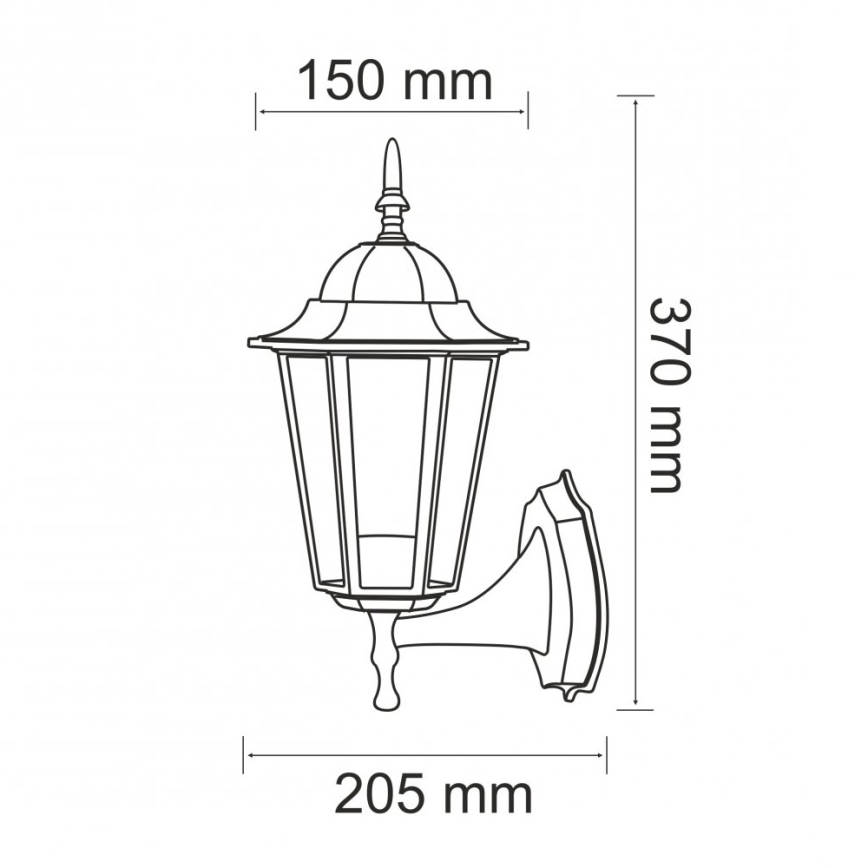 Iluminação de parede exterior 1xE27/20W/230V IP43 preto