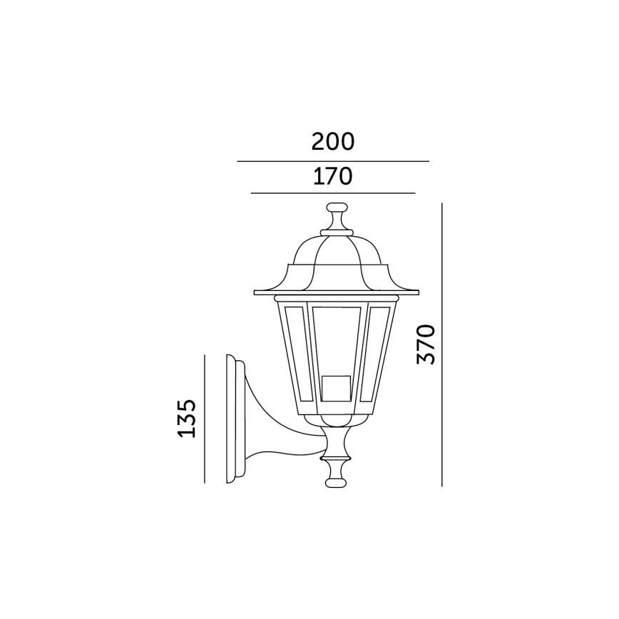 Iluminação de parede exterior 1xE27/60W/230V IP44 branco