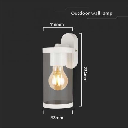 Iluminação de parede exterior 1xE27/60W/230V IP44 branco