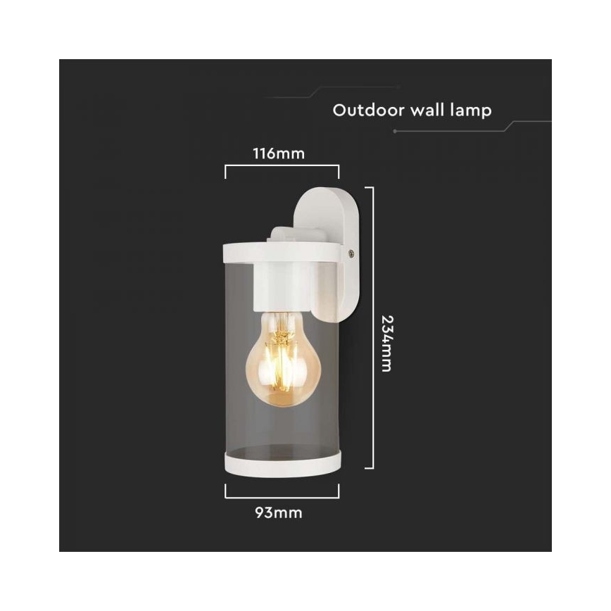 Iluminação de parede exterior 1xE27/60W/230V IP44 branco