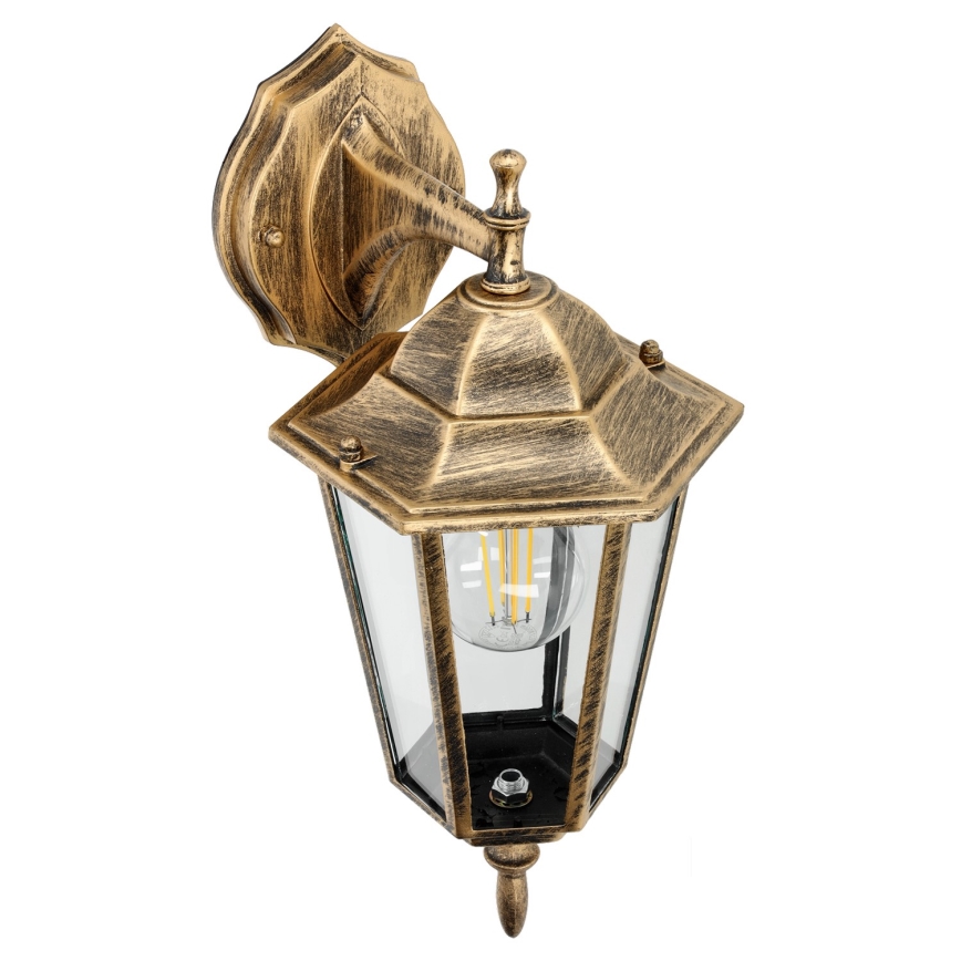 Iluminação de parede exterior 1xE27/60W/230V IP44 dourada