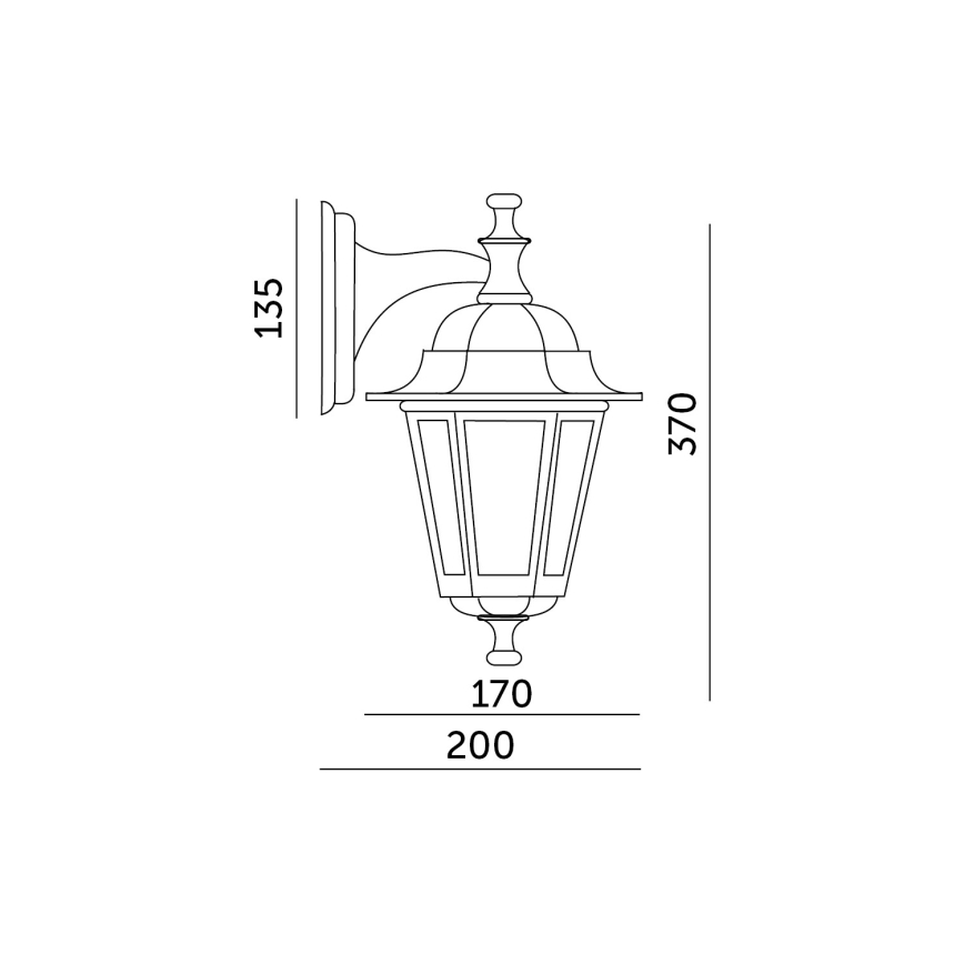 Iluminação de parede exterior 1xE27/60W/230V IP44 dourada