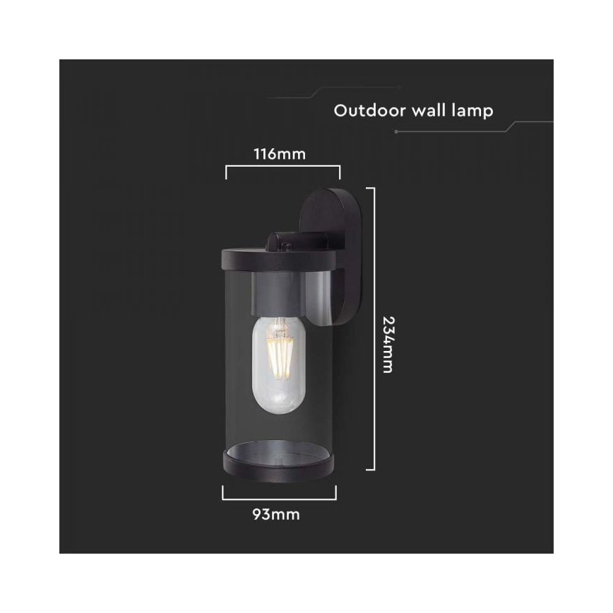 Iluminação de parede exterior 1xE27/60W/230V IP44 preto