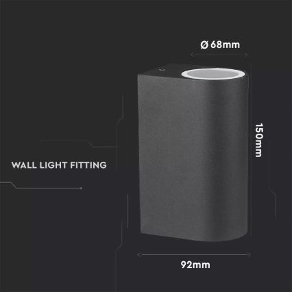 Iluminação de parede exterior 2xGU10/20W/230V IP44