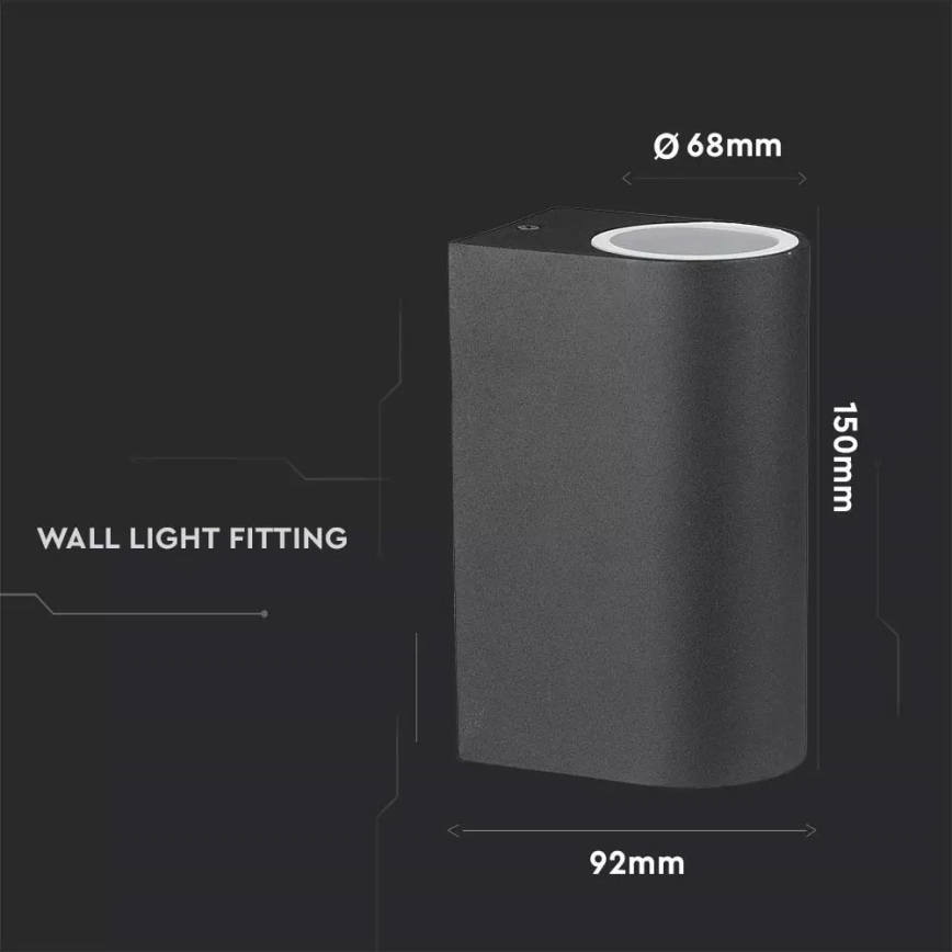 Iluminação de parede exterior 2xGU10/20W/230V IP44