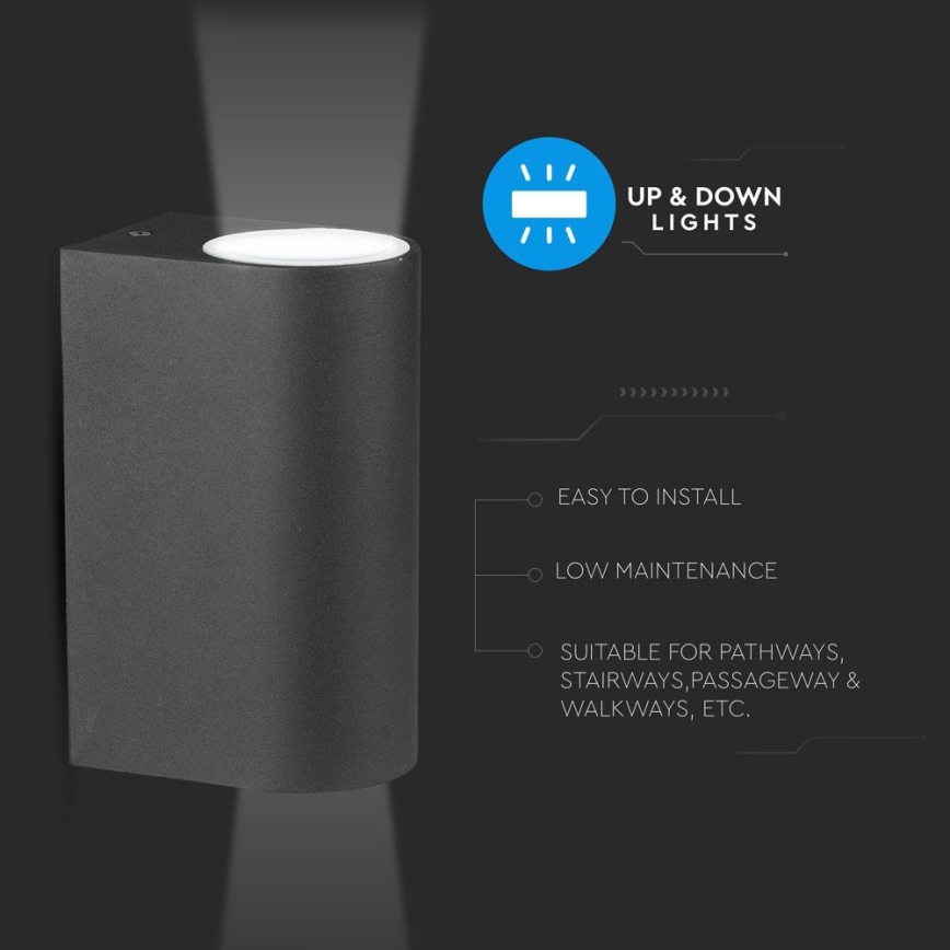 Iluminação de parede exterior 2xGU10/20W/230V IP44