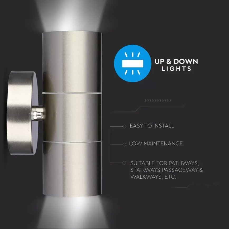 Iluminação de parede exterior 2xGU10/35W/230V IP44