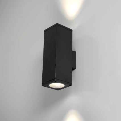 Iluminação de parede exterior 2xGU10/35W/230V IP54 angular preto