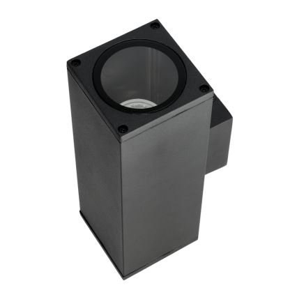 Iluminação de parede exterior 2xGU10/35W/230V IP54 angular preto