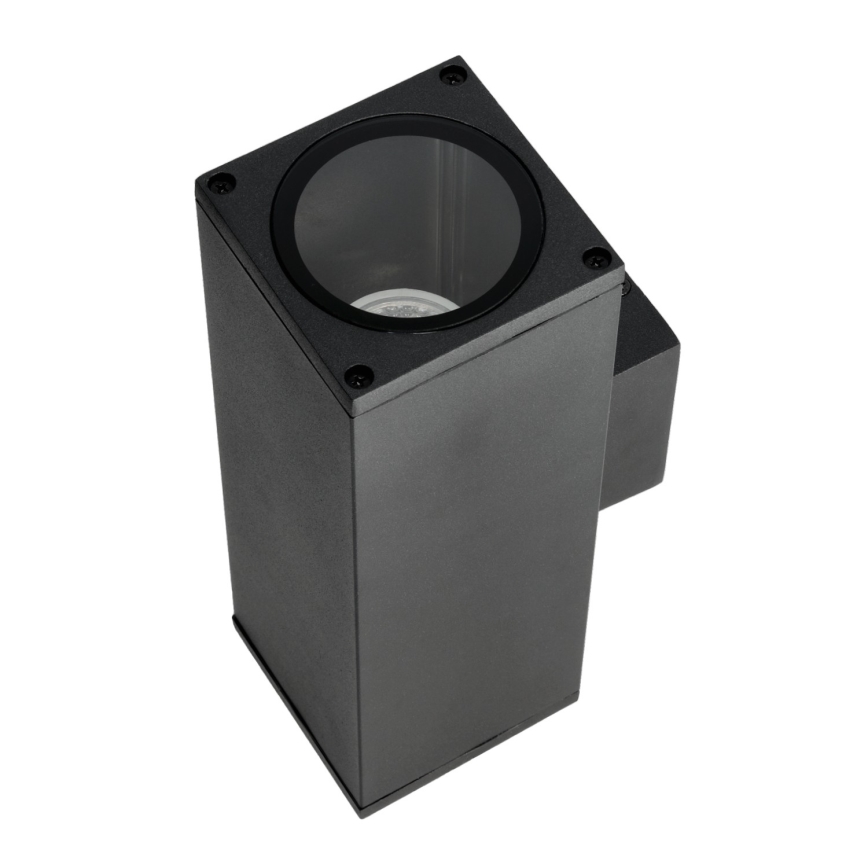 Iluminação de parede exterior 2xGU10/35W/230V IP54 angular preto