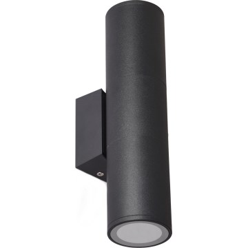 Iluminação de parede exterior 2xGU10/35W/230V IP54 redondo preto