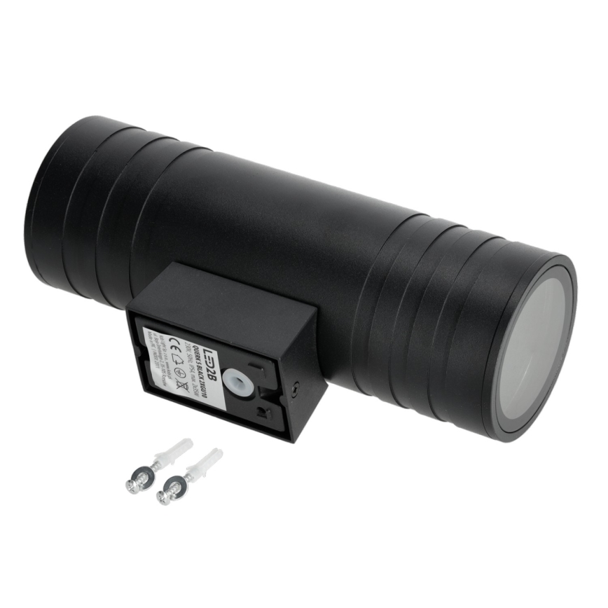 Iluminação de parede exterior 2xGU10/35W/230V IP54 redondo preto