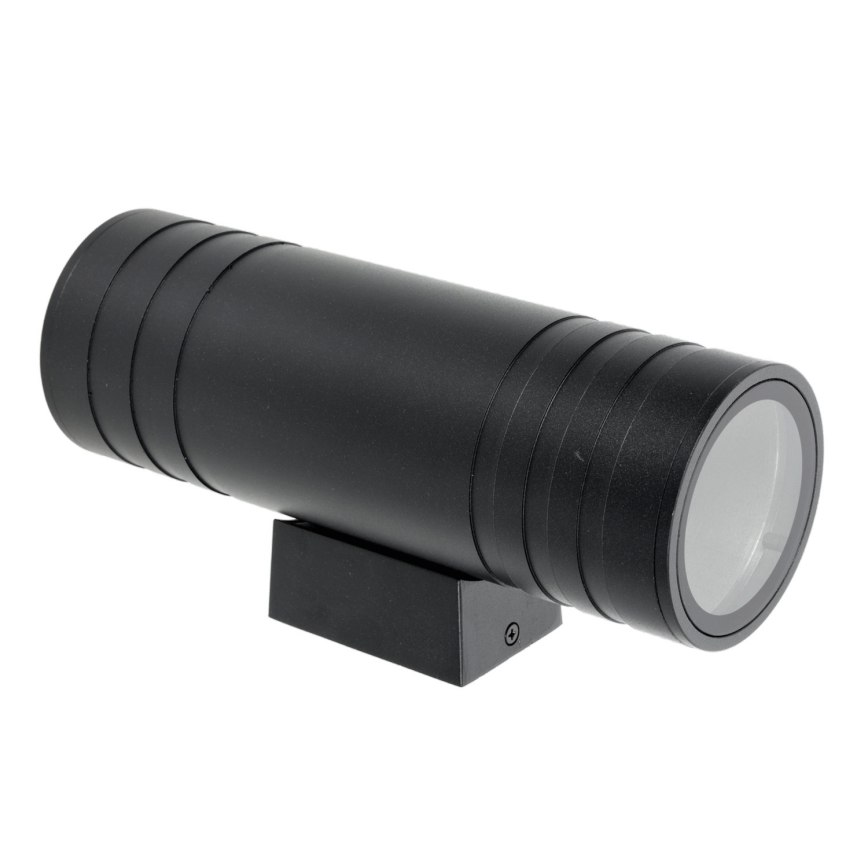 Iluminação de parede exterior 2xGU10/35W/230V IP54 redondo preto