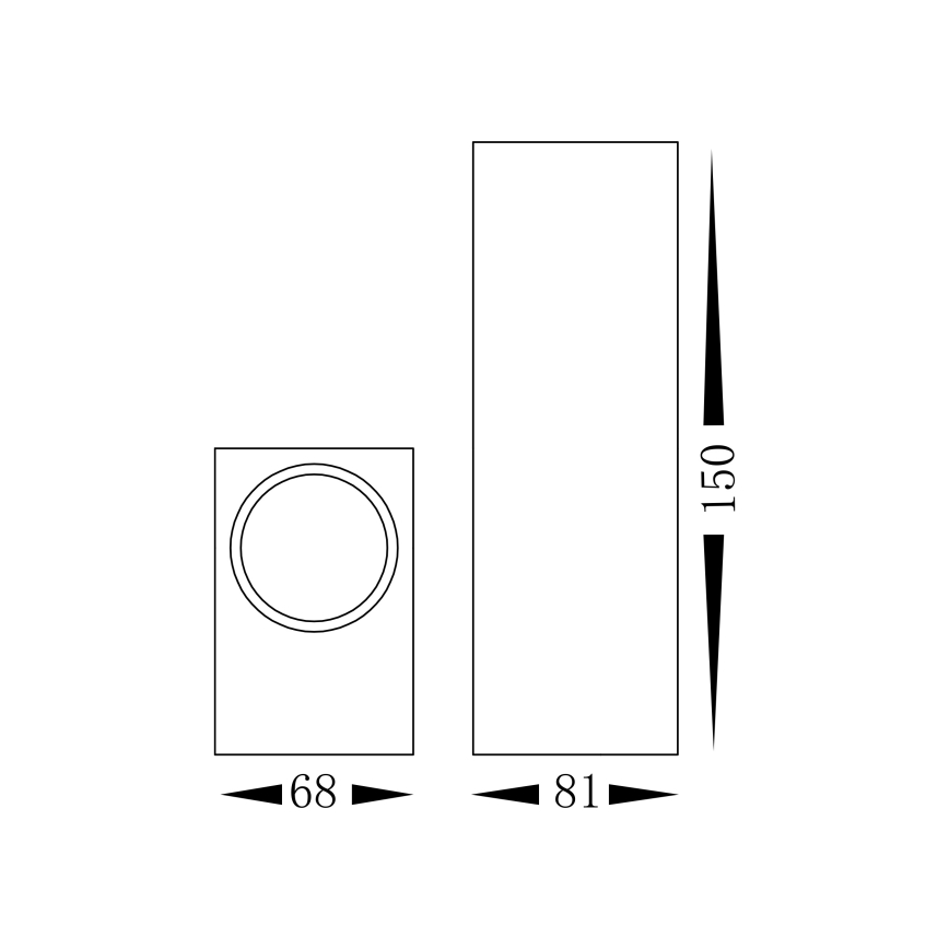 Iluminação de parede exterior BOKA 2xGU10/60W/230V IP44 preta